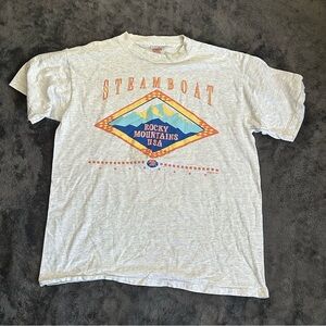 Vintage 90s Steamboat Rocky Mountains USA Single Stitch T-Shirt